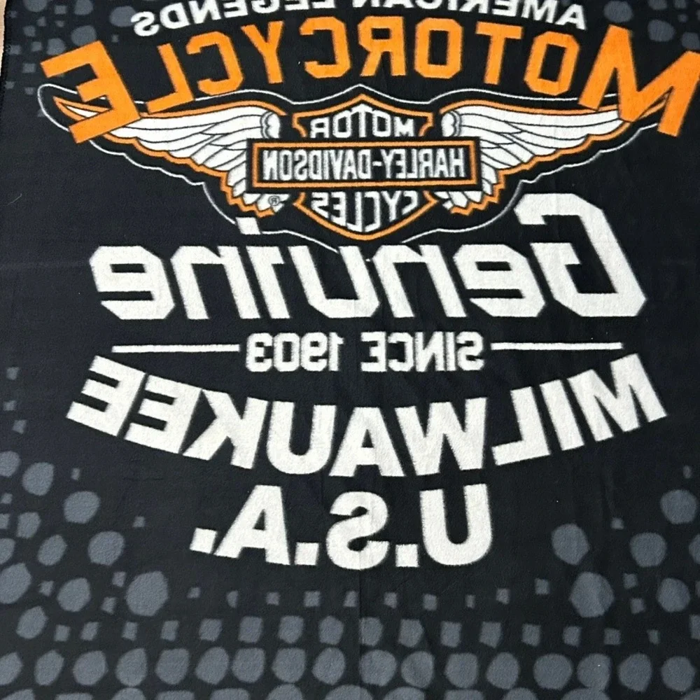 Harley-Davidson American Legends‎ Fleece Blanket Genuine Milwaukee USA Black